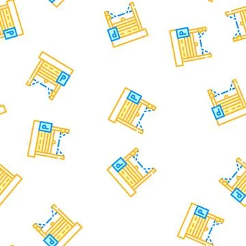 Automatically parking gates vector seamless pattern Stock Illustration