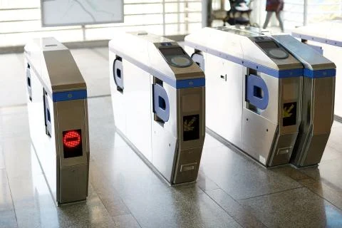 Automatic ticket gate Stock Photos