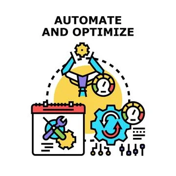 Automating and optimizing industrial process for workflow efficiency icon Illustrazione stock
