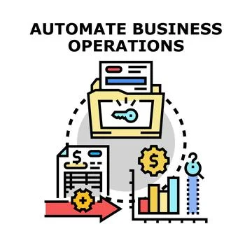 Automating business operations with digital management solutions Stock Illustration