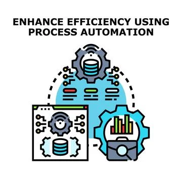 Automating business operations enhancing workflow efficiency concept Stock Illustration