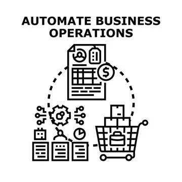 Automating business operations streamlining digital process management Stockillustratie