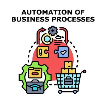 Automating business operations workflow management development creating eff.. Stock Illustration