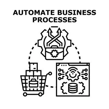 Automating business processes for efficiency and optimization Stock Illustration