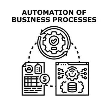 Automating business processes for improved efficiency and workflow 스톡 일러스트