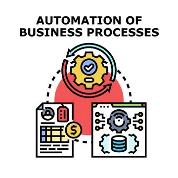 Automating business processes for improved efficiency and workflow Illustrazione stock