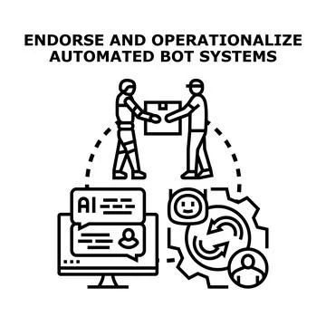 Automating business processes using bot systems concept Stock Illustration
