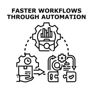 Automating business processes for workflow efficiency and speed イラスト素材