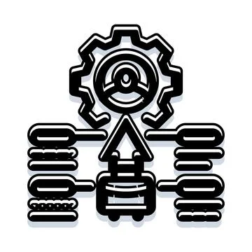 Automating car manufacturing with smart production system Stock Illustration