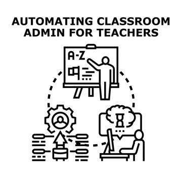 Automating classroom administration for teachers concept vector Stock Illustration