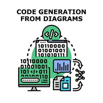 Automating code generation from diagrams and data 스톡 일러스트