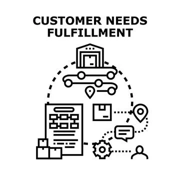 Automating customer needs fulfillment process and delivery logistics 스톡 일러스트