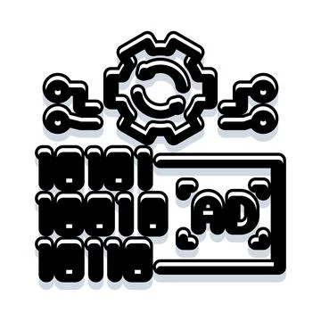Automating digital advertising process with programmatic ad tech 스톡 일러스트