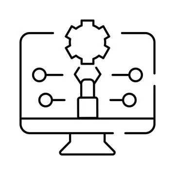 Automating digital processes using a robotic arm concept Stock Illustration