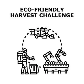 Automating eco friendly harvest processing for sustainable agriculture Stock Illustration