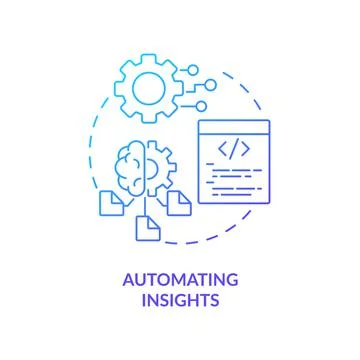Automating insights blue gradient concept icon Stock Illustration