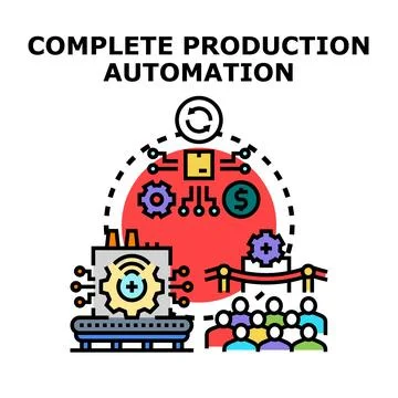 Automating manufacturing process for business efficiency and value Stock Illustration