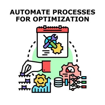 Automating processes for business optimization and efficiency Ilustração Stock