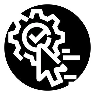 Automating settings with a mouse cursor selecting options Stock Illustration