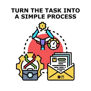 Automating task to simplify business process concept Stock Illustration