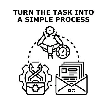 Automating task to simplify business process concept Stock Illustration