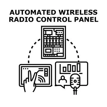 Automating wireless radio control panel for broadcast communication 스톡 일러스트