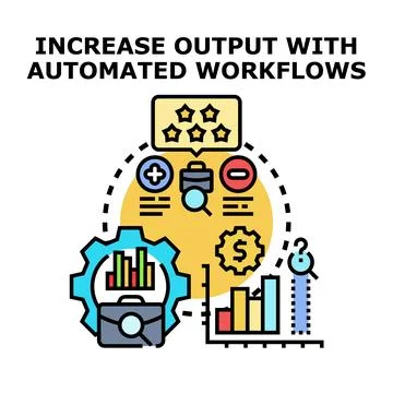 Automating workflow increasing productivity and business output 스톡 일러스트