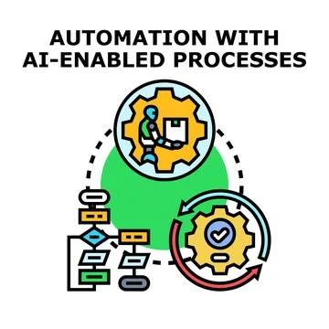 Automation with ai enabled business processes Stock Illustration