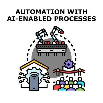 Automation with ai enabled production process control Stock Illustration