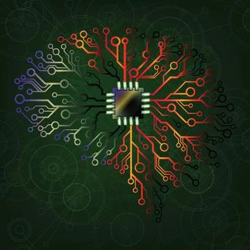 Automation and artificial intelligence Stock Illustration