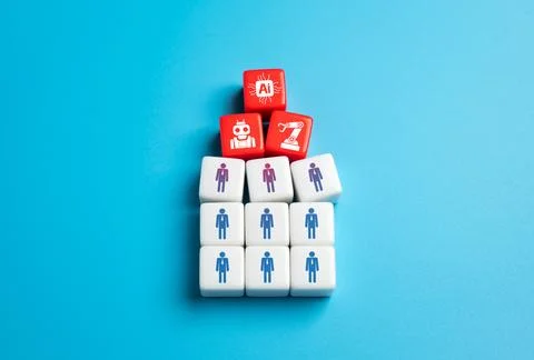 Automation and artificial intelligence replace workers. Threat of dismissal.. Stock Photos