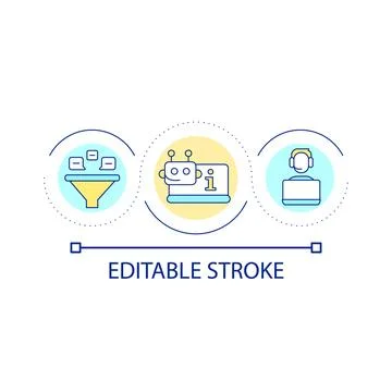 Automation and customer service loop concept icon Stock Illustration