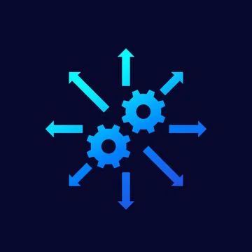 Automation and integration icon, vector イラスト素材