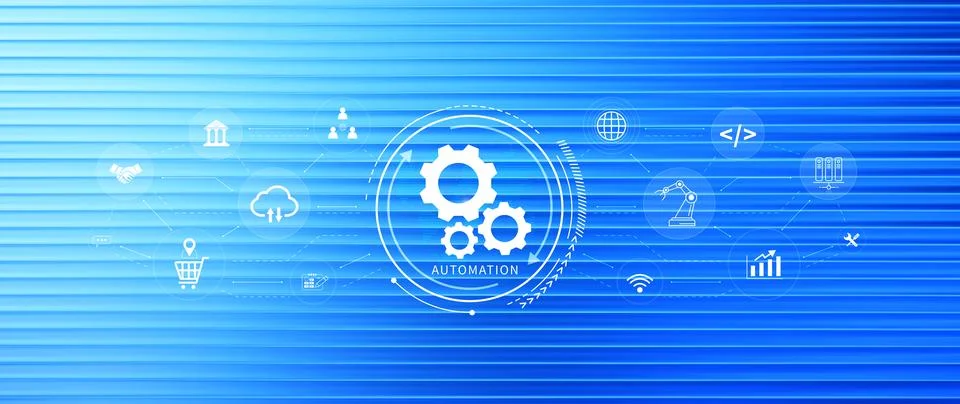 Automation and IOT Software Technology Process System Business concept. Imp.. Stock Illustration