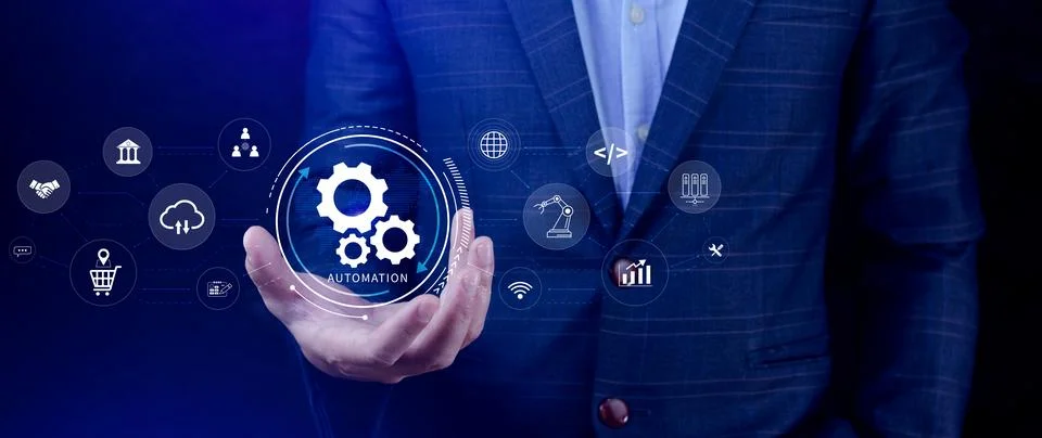 Automation and IOT Software Technology Process System Business concept. Imp.. Stock Photos