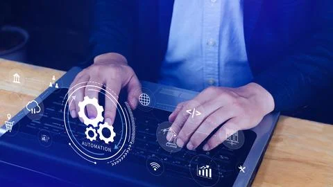 Automation and IOT Software Technology Process System Business concept. Imp.. 写真素材
