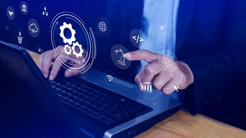 Automation and IOT Software Technology Process System Business concept. Imp.. 写真素材