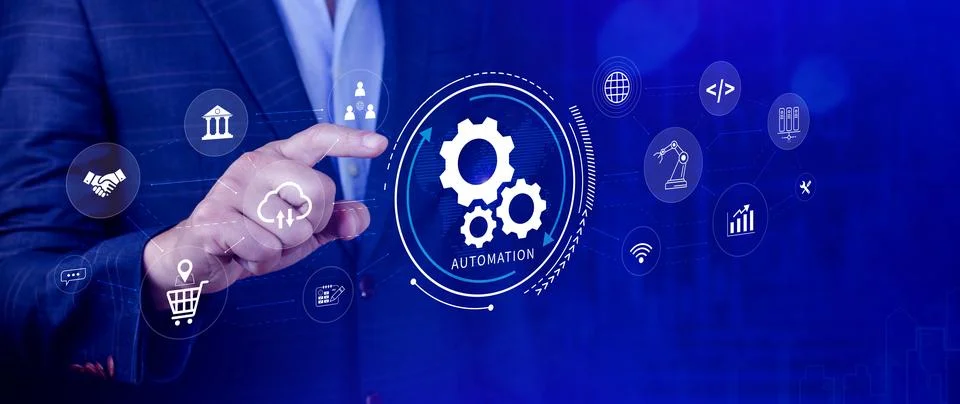 Automation and IOT Software Technology Process System Business concept. Imp.. Stock Photos