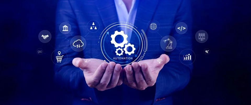 Automation and IOT Software Technology Process System Business concept. Imp.. 스톡 사진