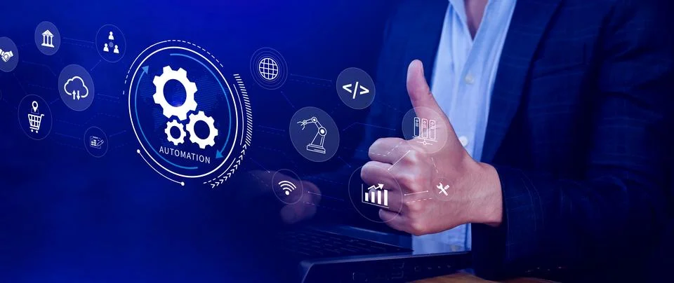 Automation and IOT Software Technology Process System Business concept. Imp.. Stock Photos