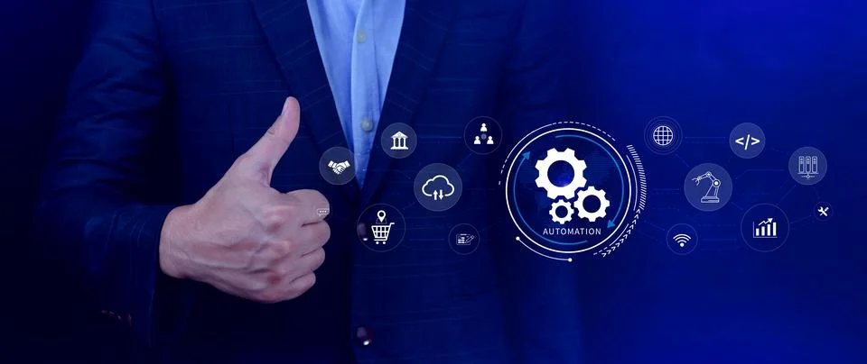 Automation and IOT Software Technology Process System Business concept. Imp.. Stock Photos