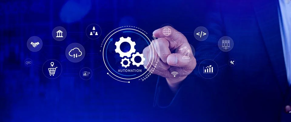Automation and IOT Software Technology Process System Business concept. Imp.. 스톡 사진