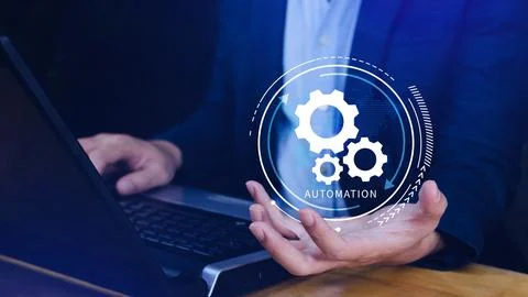 Automation and IOT Software Technology Process System Business concept. Imp.. Stock Photos