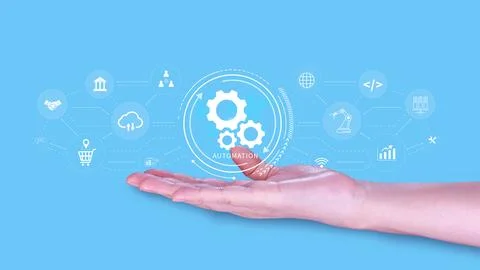 Automation and IOT Software Technology Process System Business concept. Imp.. Stock Photos