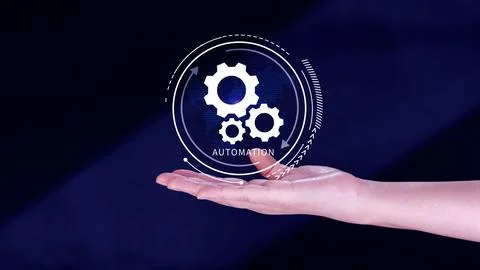 Automation and IOT Software Technology Process System Business concept. Imp.. 스톡 사진