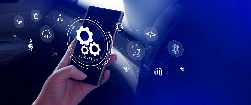 Automation and IOT Software Technology Process System Business concept. Imp.. Stock Photos