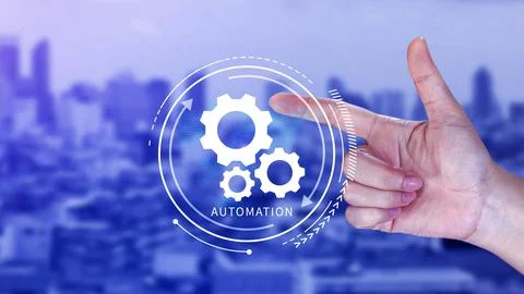 Automation and IOT Software Technology Process System Business concept. Imp.. Stock Photos