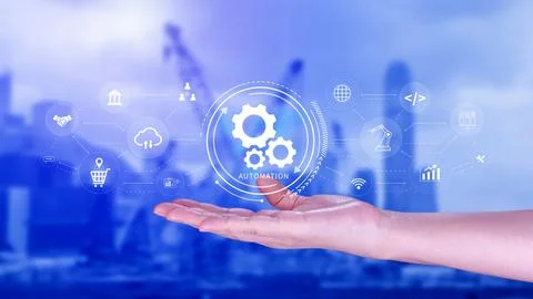 Automation and IOT Software Technology Process System Business concept. Imp.. Stock Photos