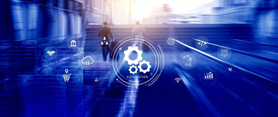 Automation and IOT Software Technology Process System Business concept. Imp.. Stock Photos
