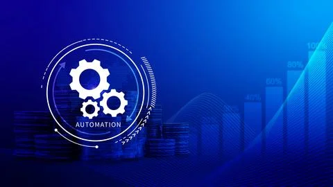 Automation and IOT Software Technology Process System Business concept. Imp.. Foto stock